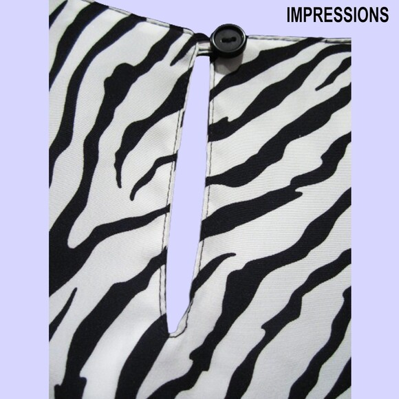 IMPRESSIONS NEW Light Academia Zebra Short Sleeve Career Blouse XL - Picture 9 of 11